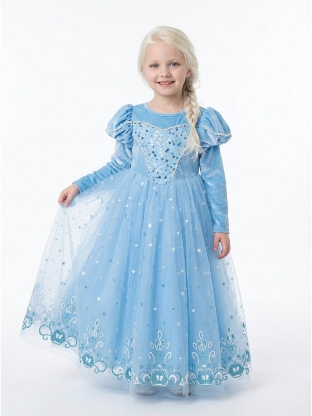Girls Cinderella Inspired Princess Dress Costume (Size 6)